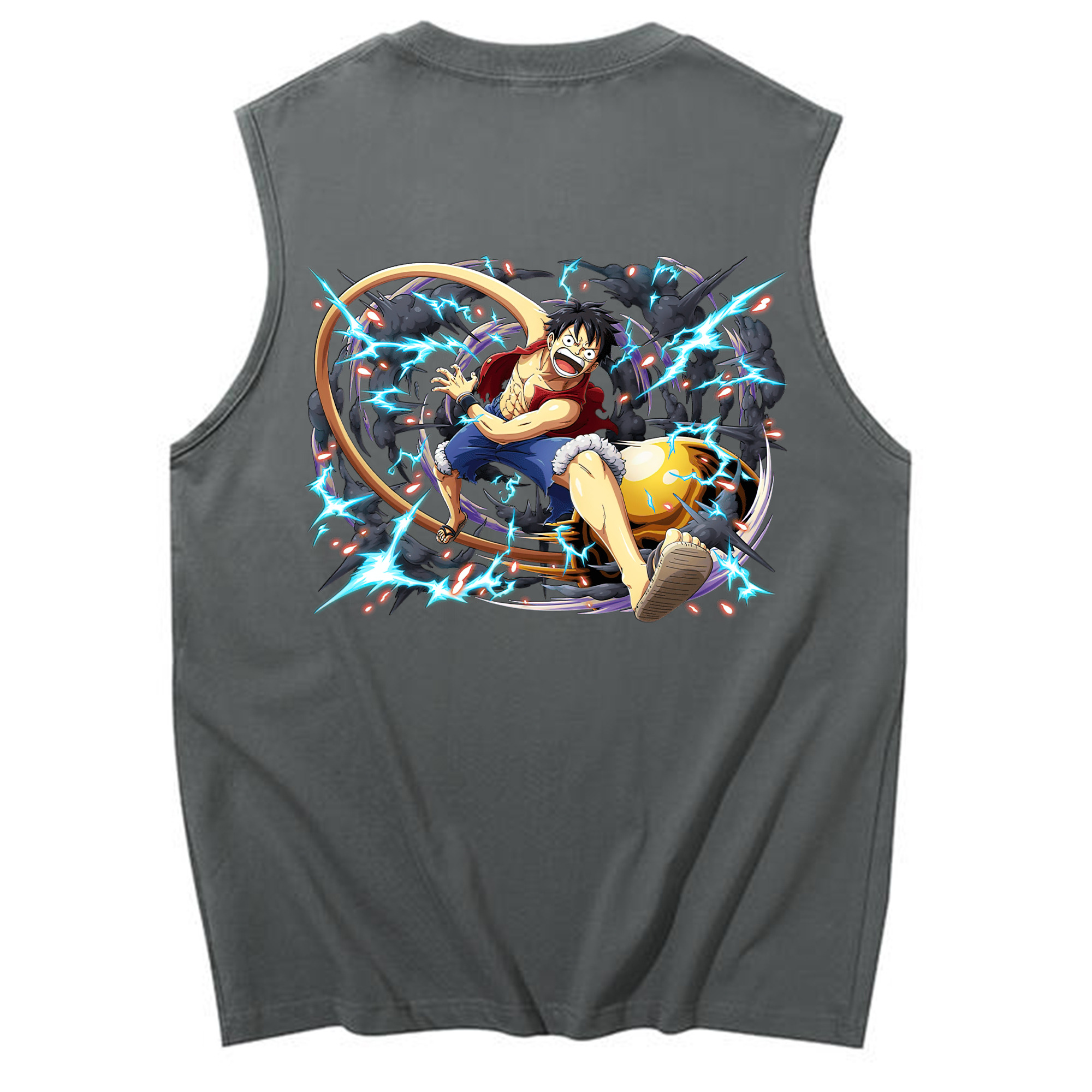 ワンピース モンキー・D・ルフィ ONE PIECE Monkey D. Luffy コットン100％タンクトップ（背面プリント）